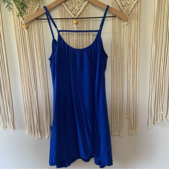 AMERICAN EAGLE Women’s Skater Slip Mini Dress Pockets Blue Size Small - Picture 7 of 14
